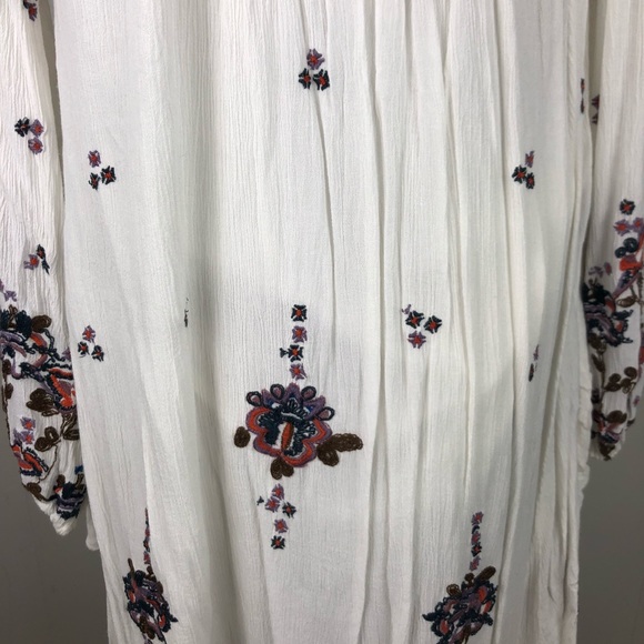 🦄 Free People Oxford Embroidered White Mini Dress - Picture 4 of 8